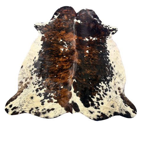 Tricolor Cowhide Rug Size: 7.5x6.7 feet X-036