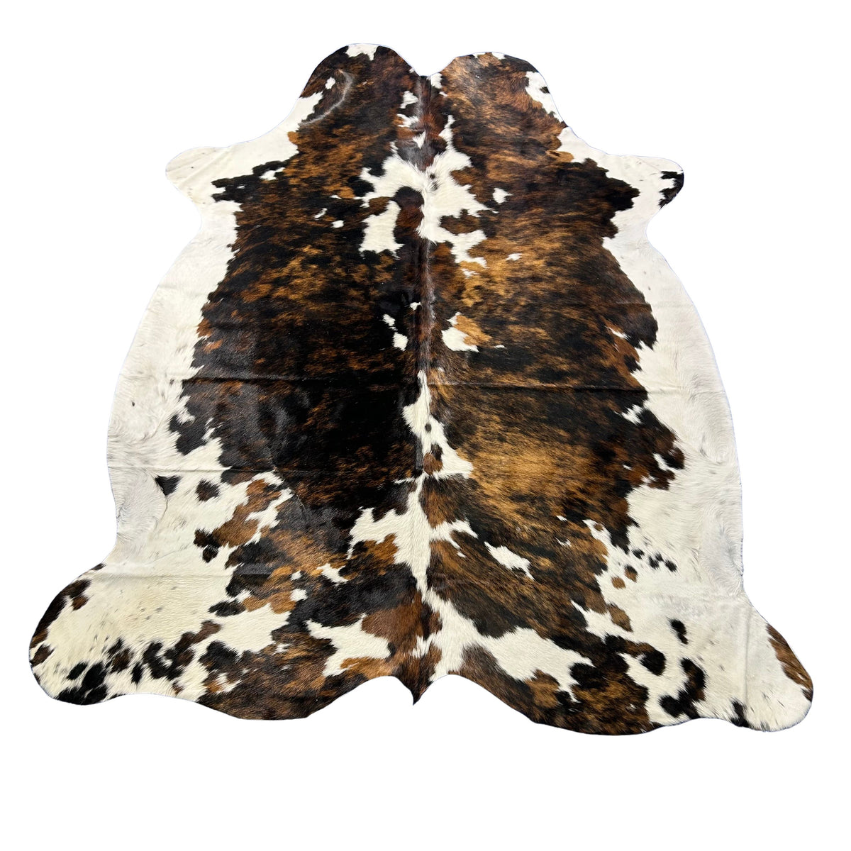 Huge Tricolor Cowhide Rug (gorgeous) Size: 8x7 feet X-039