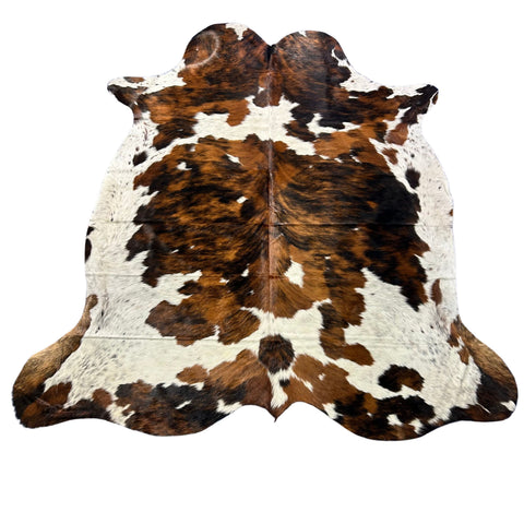Tricolor Cowhide Rug (beautiful) Size: 7x7 feet X-040