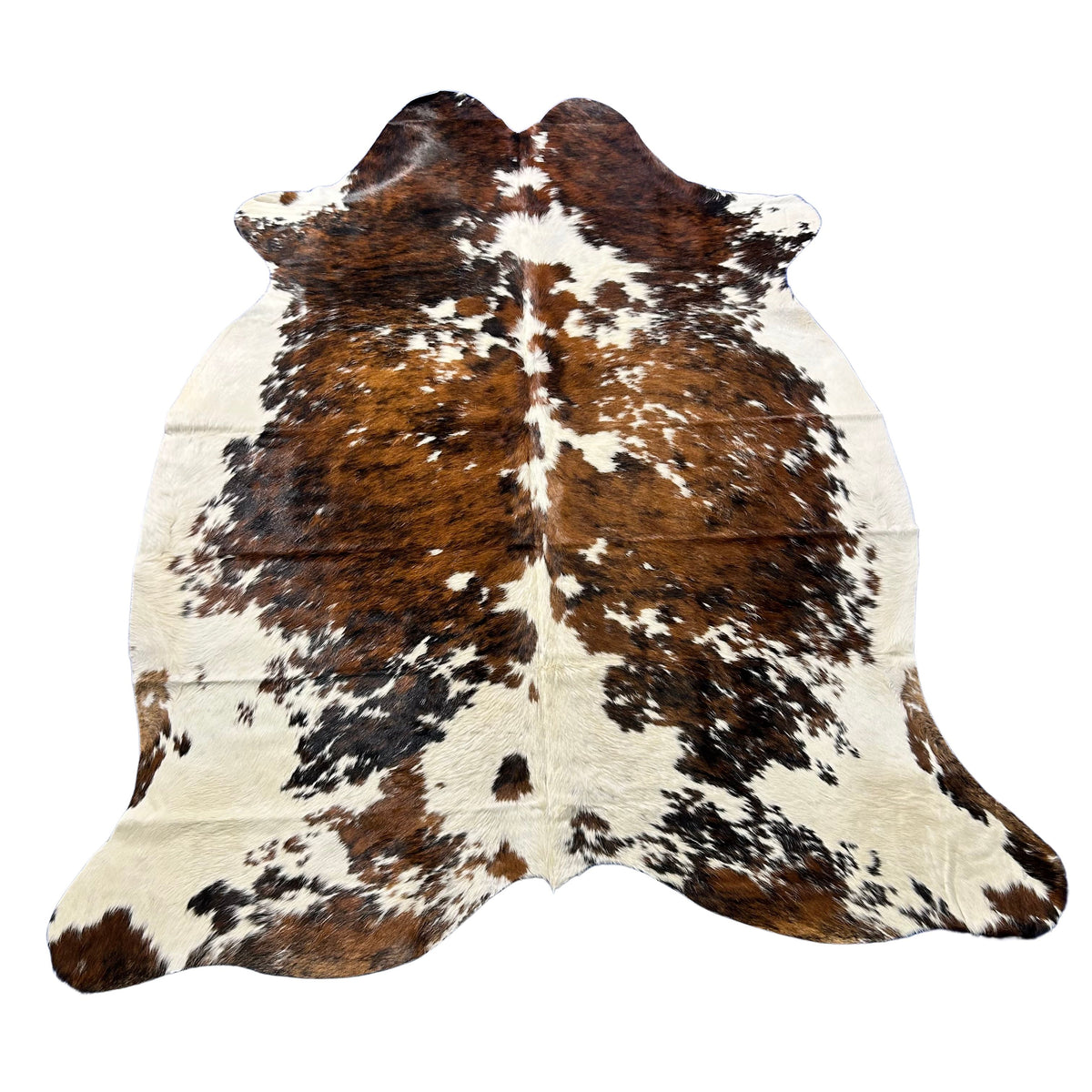 Tricolor Cowhide Rug Size: 7x6 feet X-043