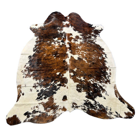 Tricolor Cowhide Rug Size: 7x6 feet X-043
