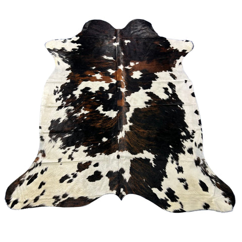 Tricolor Cowhide Rug Size: 7.2x6.2 feet X-046