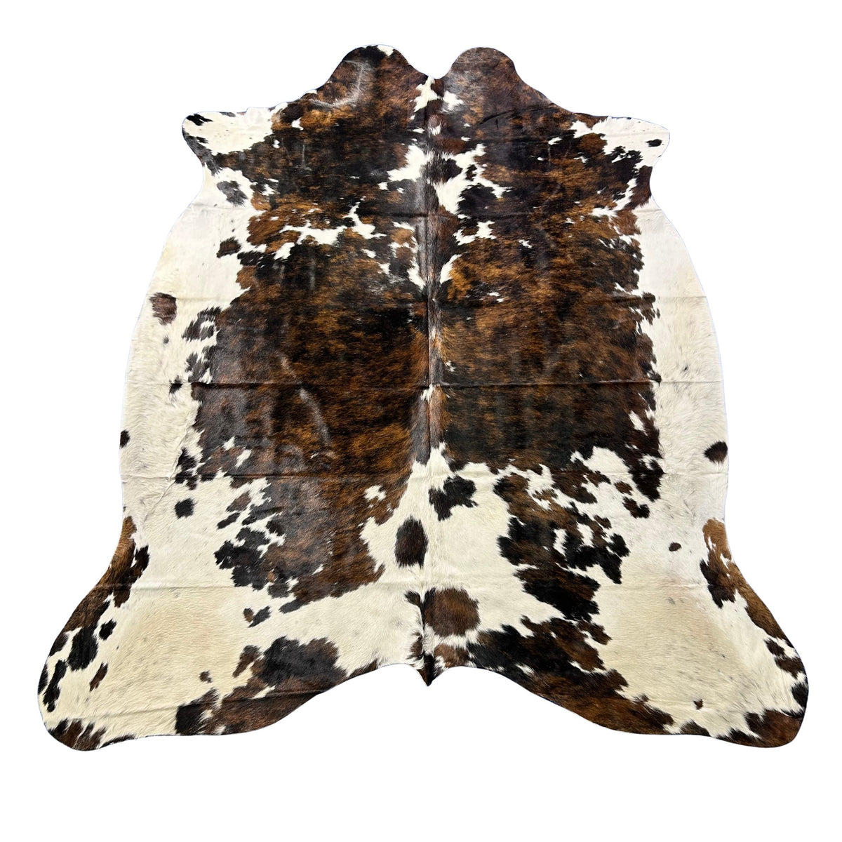 Tricolor Cowhide Rug Size: 7.2x6 feet X-047