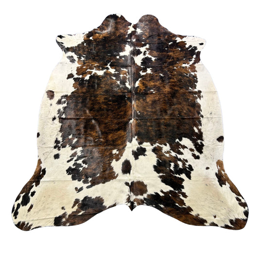 Tricolor Cowhide Rug Size: 7.2x6 feet X-047