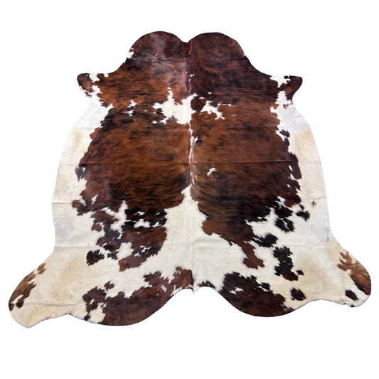 Tricolor Cowhide Rug Size: 7.5x7 feet X-051