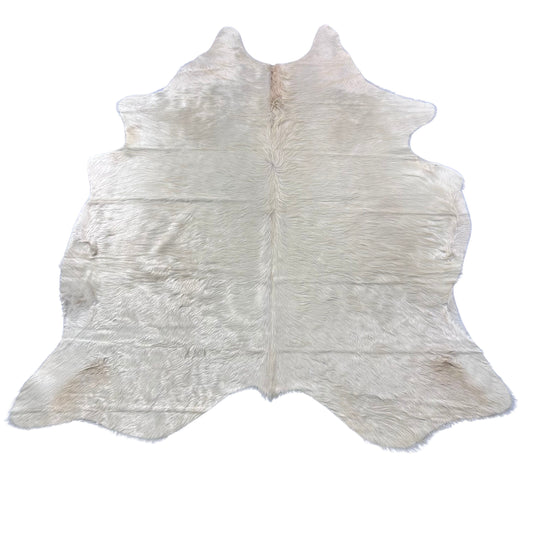 Solid White Cowhide Rug (longish hair) Size: 6.7x6 feet Y-072