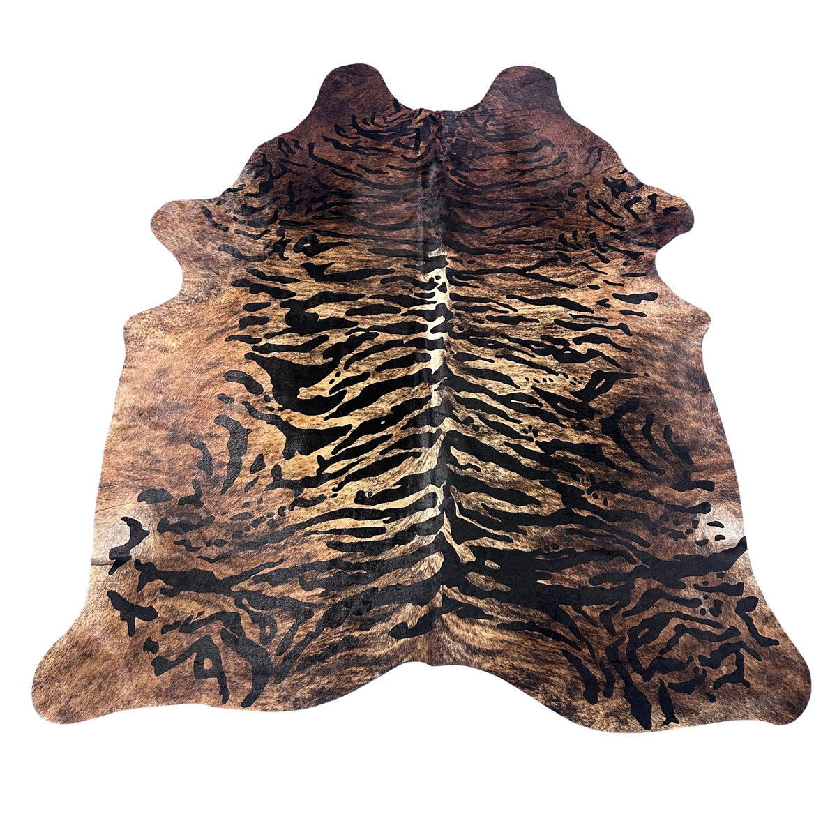 Tiger Brindle Cowhide Rug Size: 7.5x6.5 feet Y-079