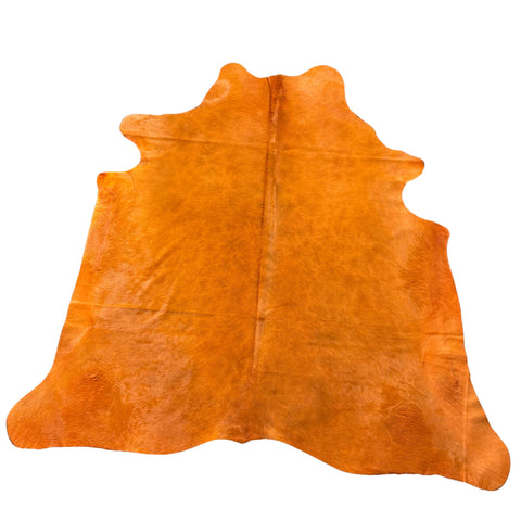 Dyed Orange Cowhide Rug Size: 7.5x7 feet Y-080