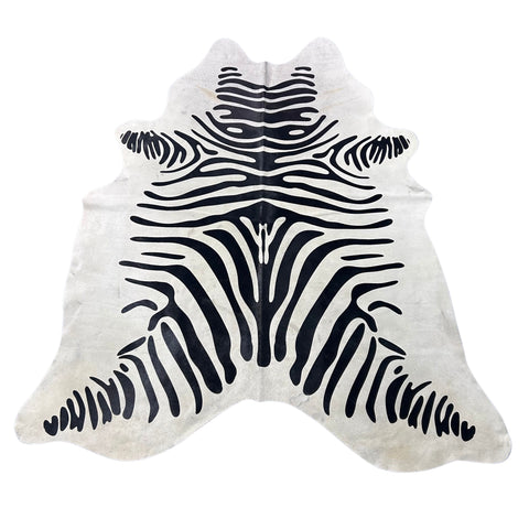 Zebra Cowhide Rug Size: 7x6 feet Y-083