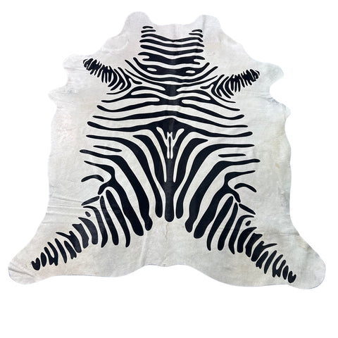 Zebra Cowhide Rug Size: 7.2x6.2 feet Y-086