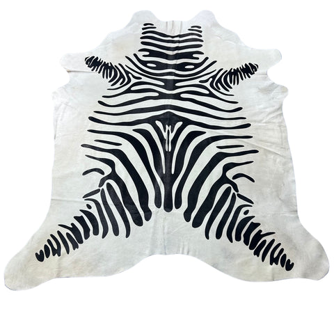 Zebra Cowhide Rug Size: 7.2x6.5 feet Y-087