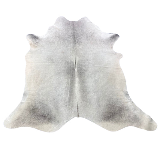 Solid Light Grey Cowhide Rug Size: 6.2x6.5 feet Y-093