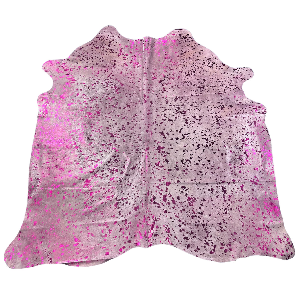 Pink Metallic Cowhide Rug Size: 7x6.5 feet Y-101