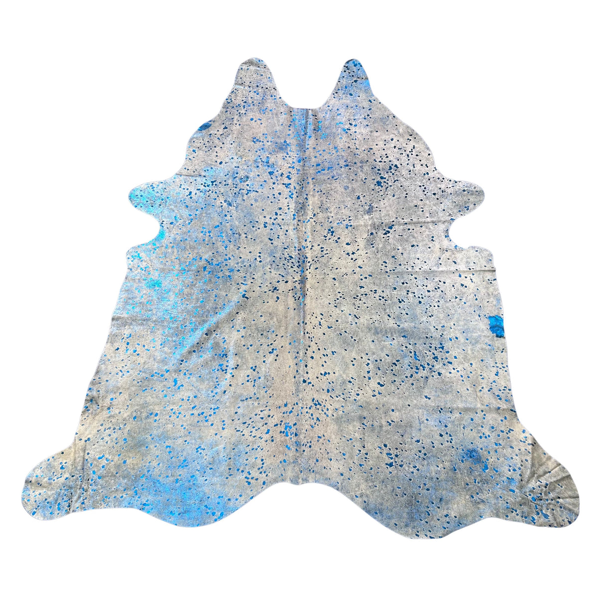 Blue Metallic Cowhide Rug Size: 8.7x7.7 feet Y-106