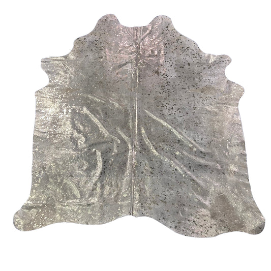 Gold Metallic Cowhide Rug Size: 7x6 feet Y-110