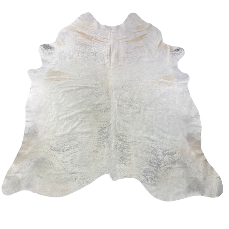 Light Grey Brindle Cowhide Rug (some beige lines in neck and side/ heavy hide) Size: 8x7 feet Y-112