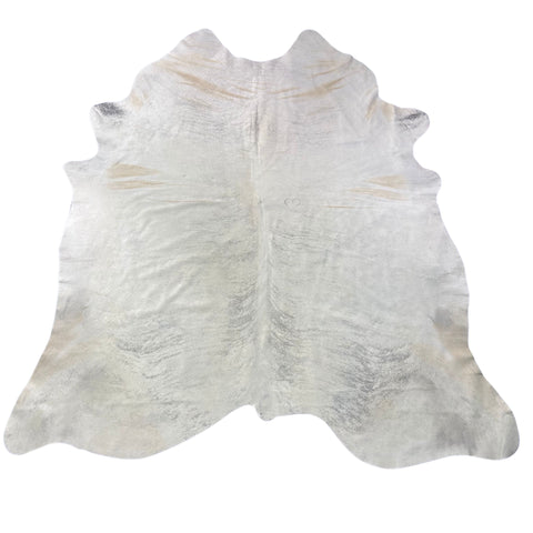 Light Grey Brindle Cowhide Rug (some beige lines in neck and side/ heavy hide) Size: 8x7 feet Y-112