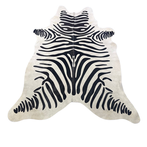 Zebra Print Cowhide Rug Size: 6.5x6 feet Y-115