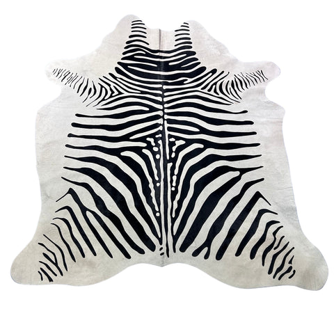 African Zebra Print Cowhide Rug (patches) Size: 6.5x6 feet Y-120