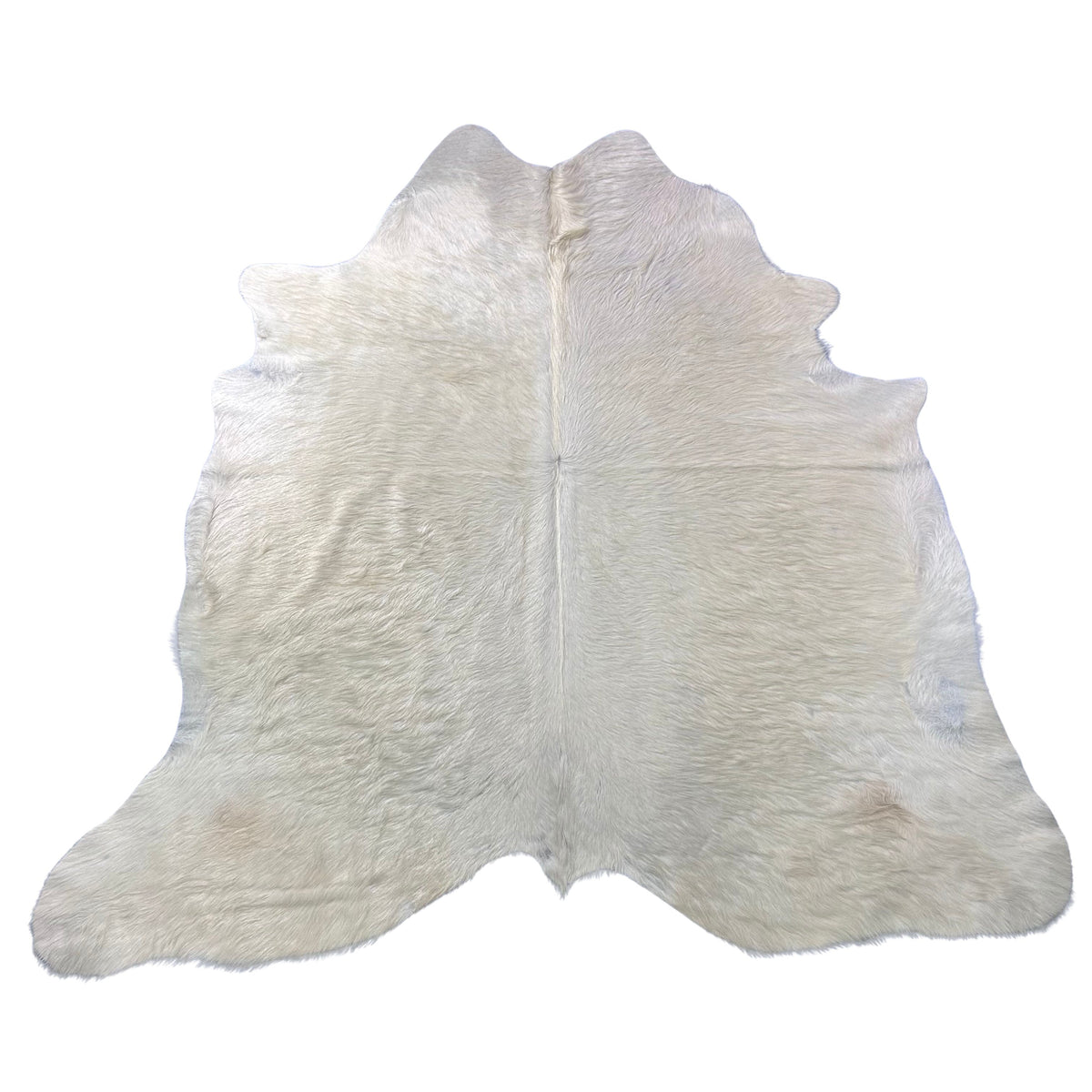 Ivory Cowhide Rug (a bit yellowish, long hair) Size: 7x6 feet Y-122
