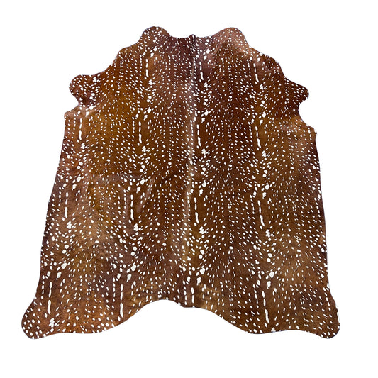 Medium Axis Deer Print Cowhide Rug Size: 7.5x6 feet Y-126