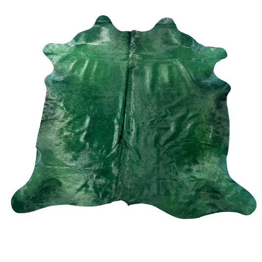 Dyed Emerald Cowhide Rug Size: 7x6.5 feet Y-134
