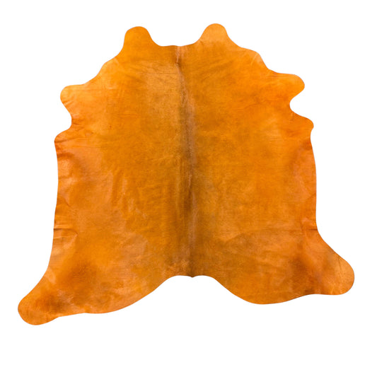 Dyed Orange Cowhide Rug Size: 6.5x6.5 feet Y-136