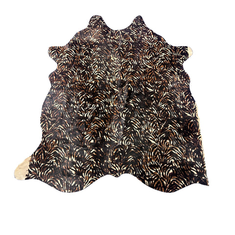 Baby Zebra on tone on tone Cowhide Rug Size: 7x6 feet Y-139