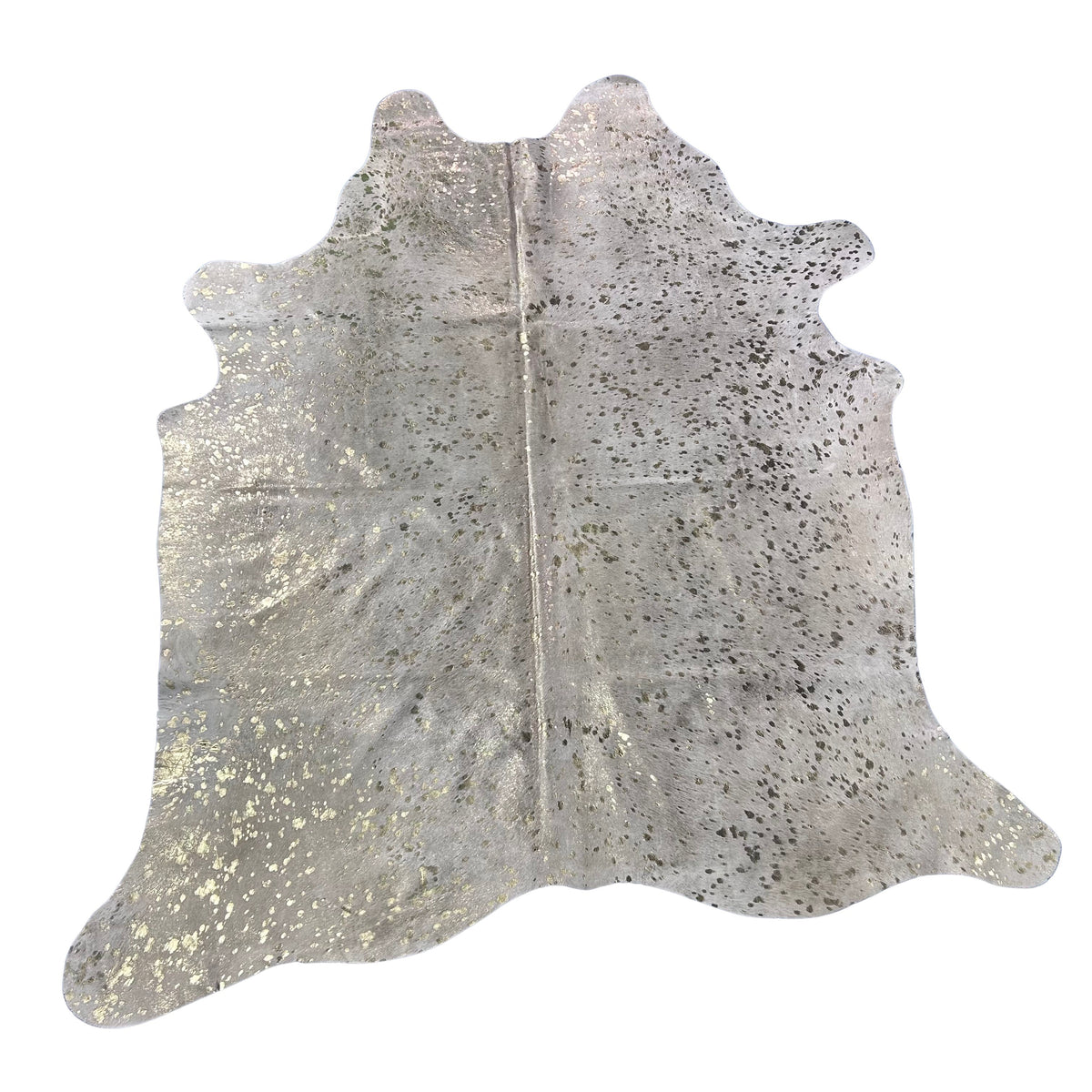 Gold Metallic Cowhide Rug Size: 7x6 feet Y-144