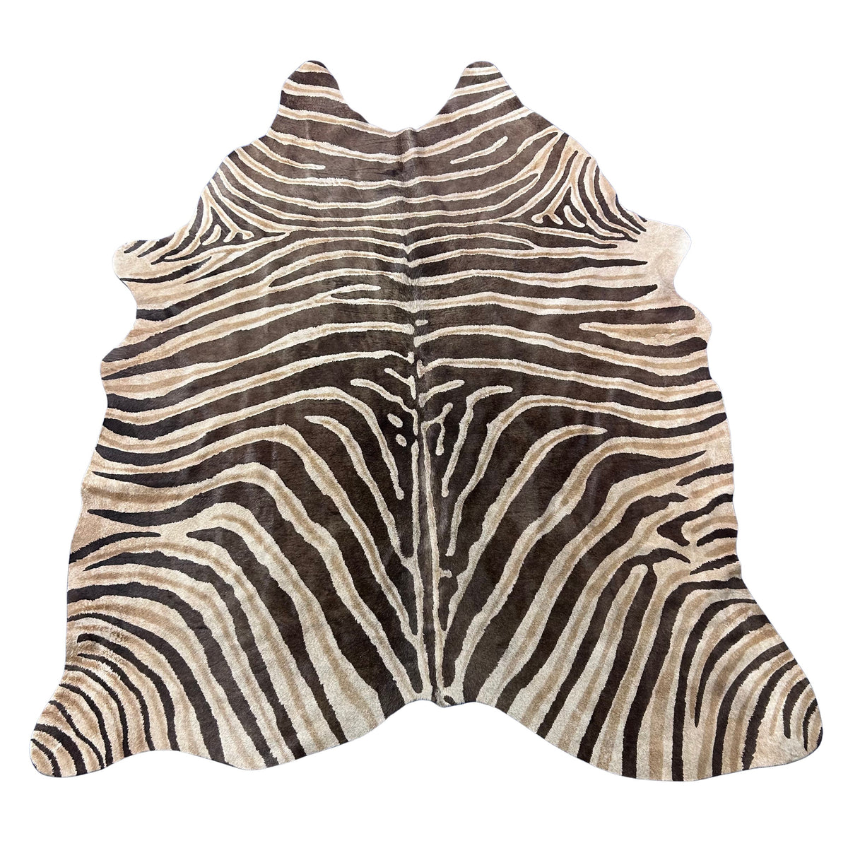 Genuine Zebra Print Cowhide Rug (faded look) Size: 7x5.7 feet Y-146