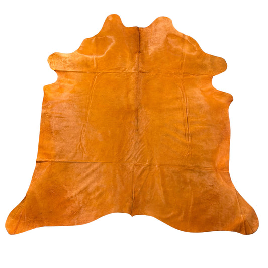 Dyed Orange Cowhide Rug Size: 8x7.2 feet Y-155