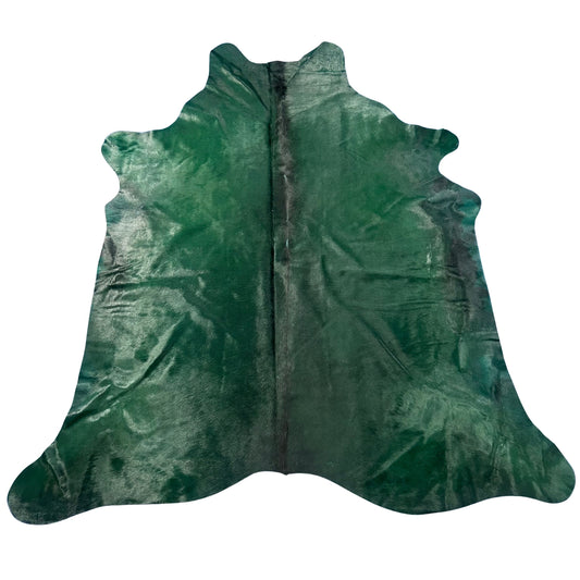 Dyed Emerald Cowhide Rug Size: 7.2x7 feet Y-156