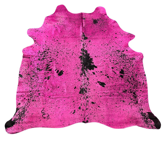 Salt & Pepper Black and White Cowhide Dyed Pink Size: 7x6.2 feet Y-160