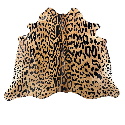 Blurry Jaguar Cowhide Rug Size: 7x6 feet Y-203