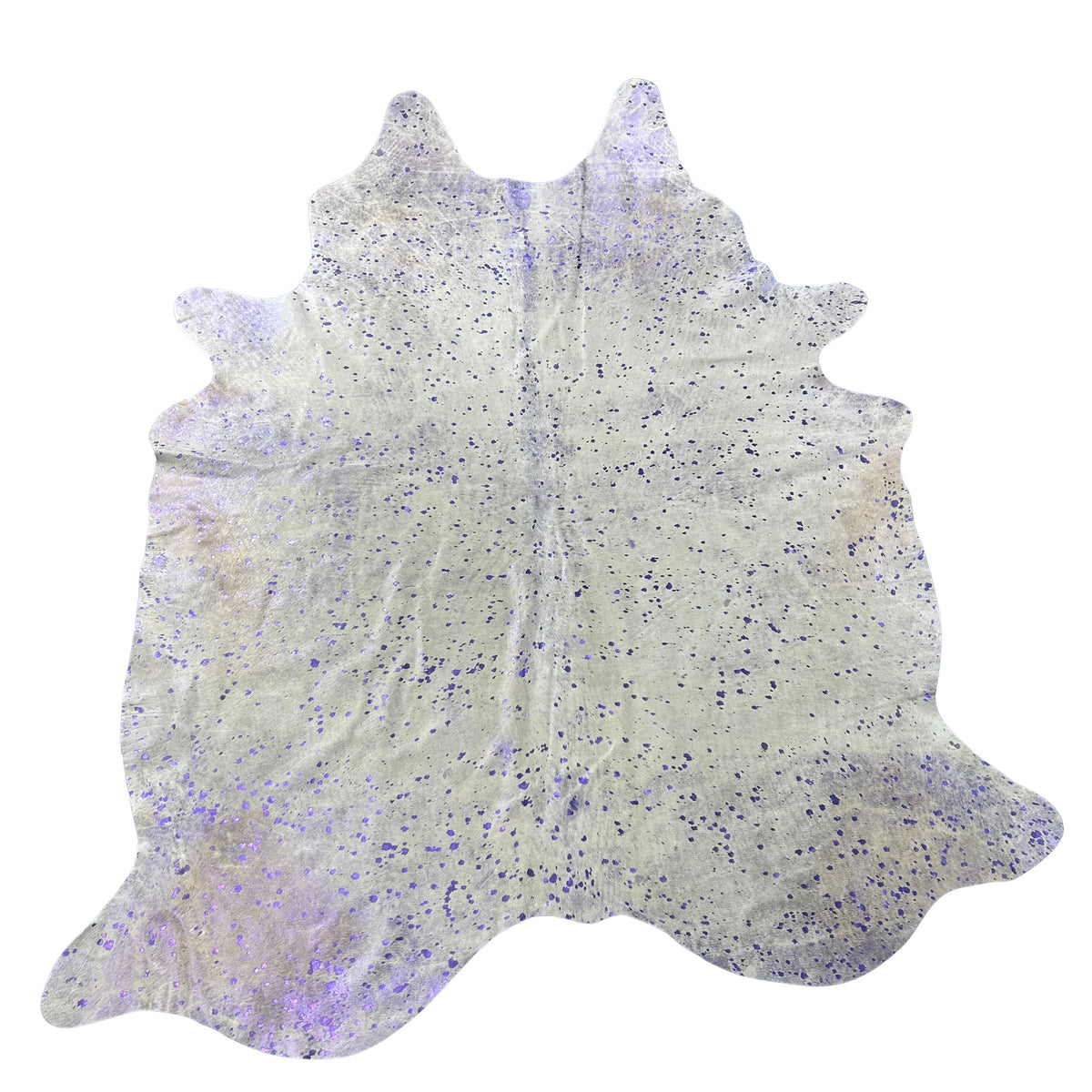 Purple Metallic Acid Washed Cowhide Rug Size: 7.5x6 feet Y-204