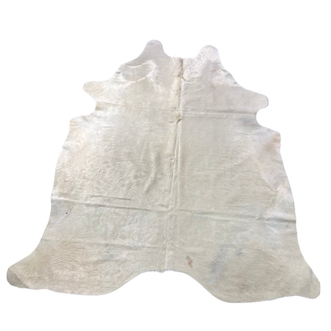 Solid White Cowhide Rug (nice shiny hair/ medium length hair) Size: 8x7 feet Y-209