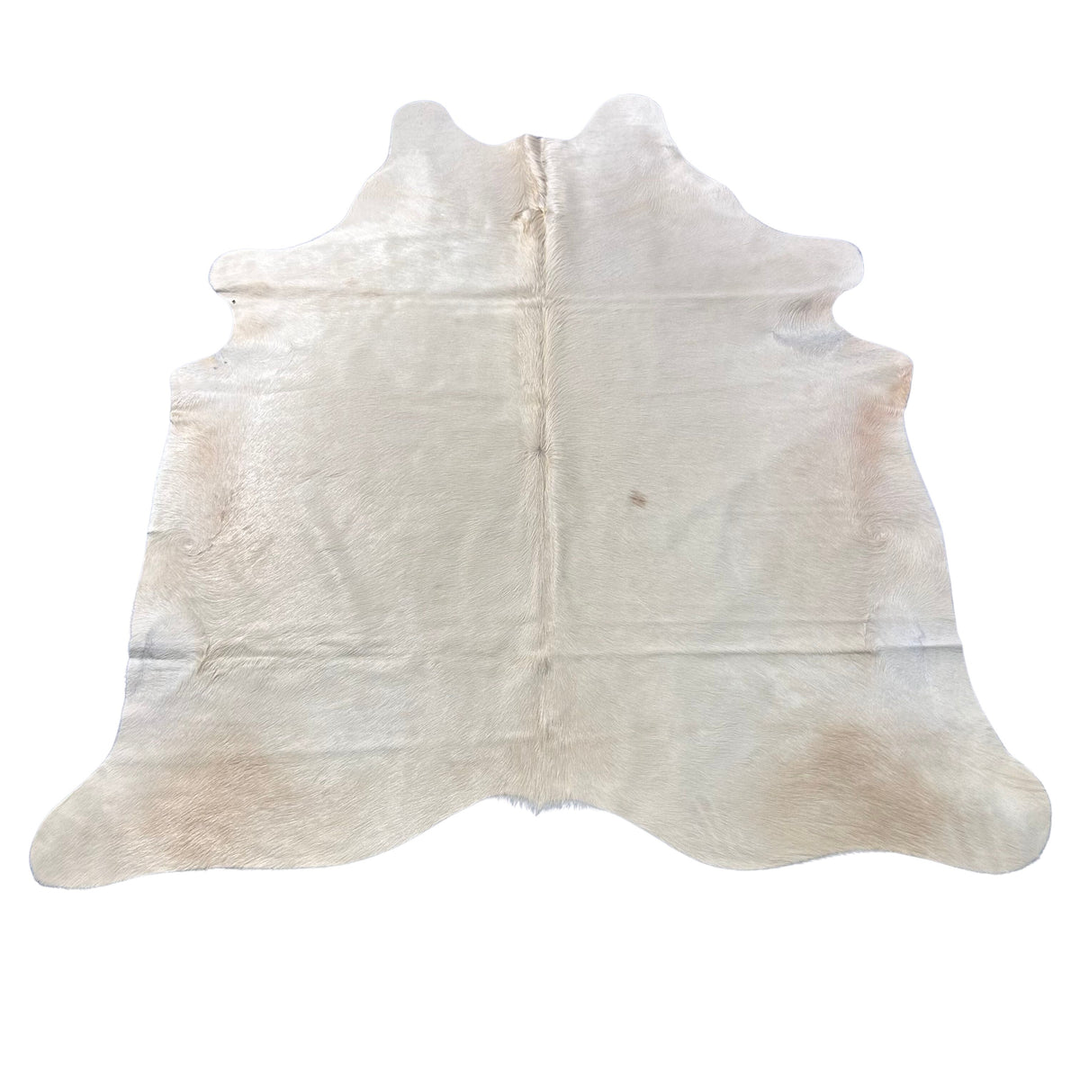 Solid Ivory Cowhide Rug (nice shiny hair/ 1 natural beige spot/butt is a bit darker) Size: 7x7 feet Y-212