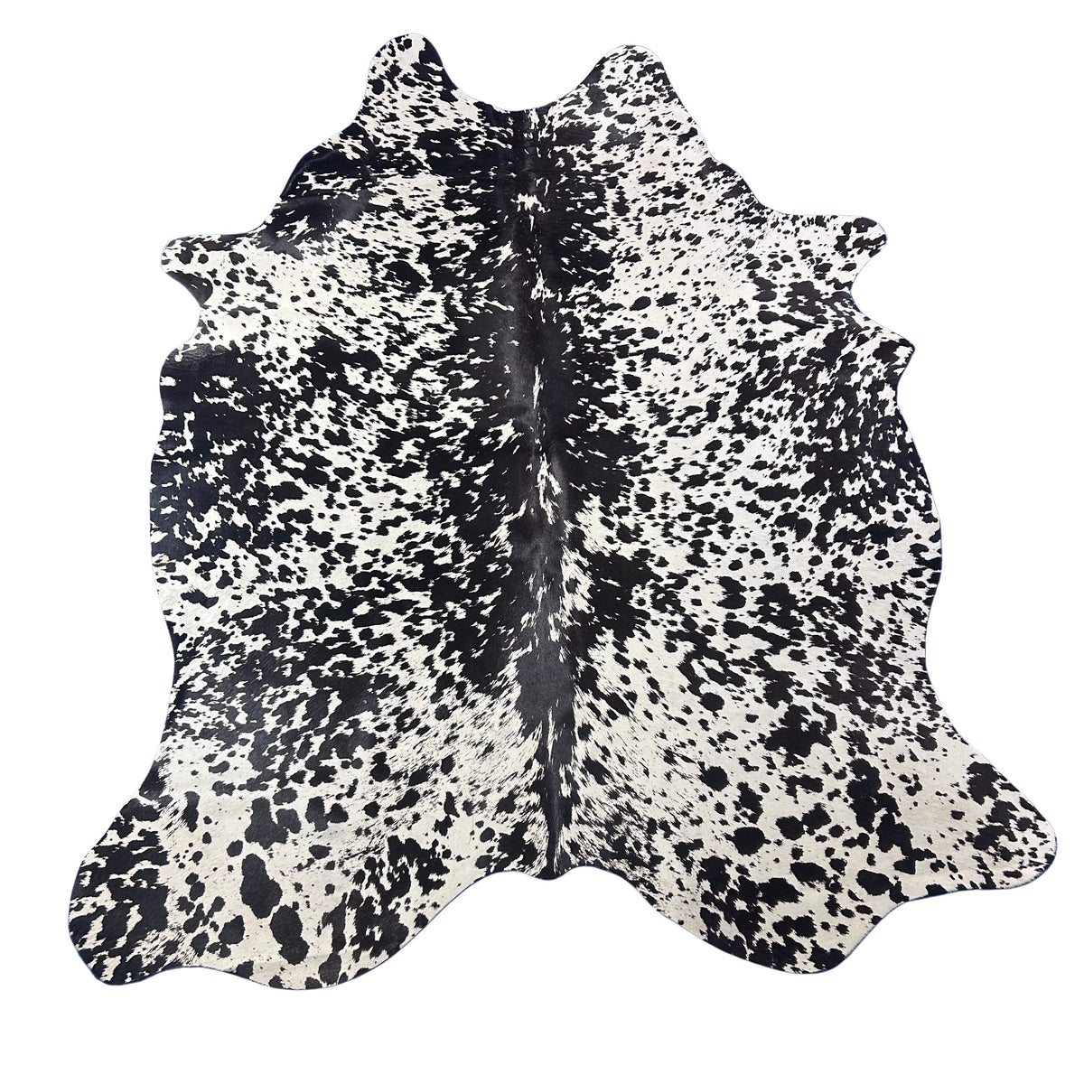 Speckled Black and White Printed Cowhide Rug Size: 7x5.5 feet Z-018