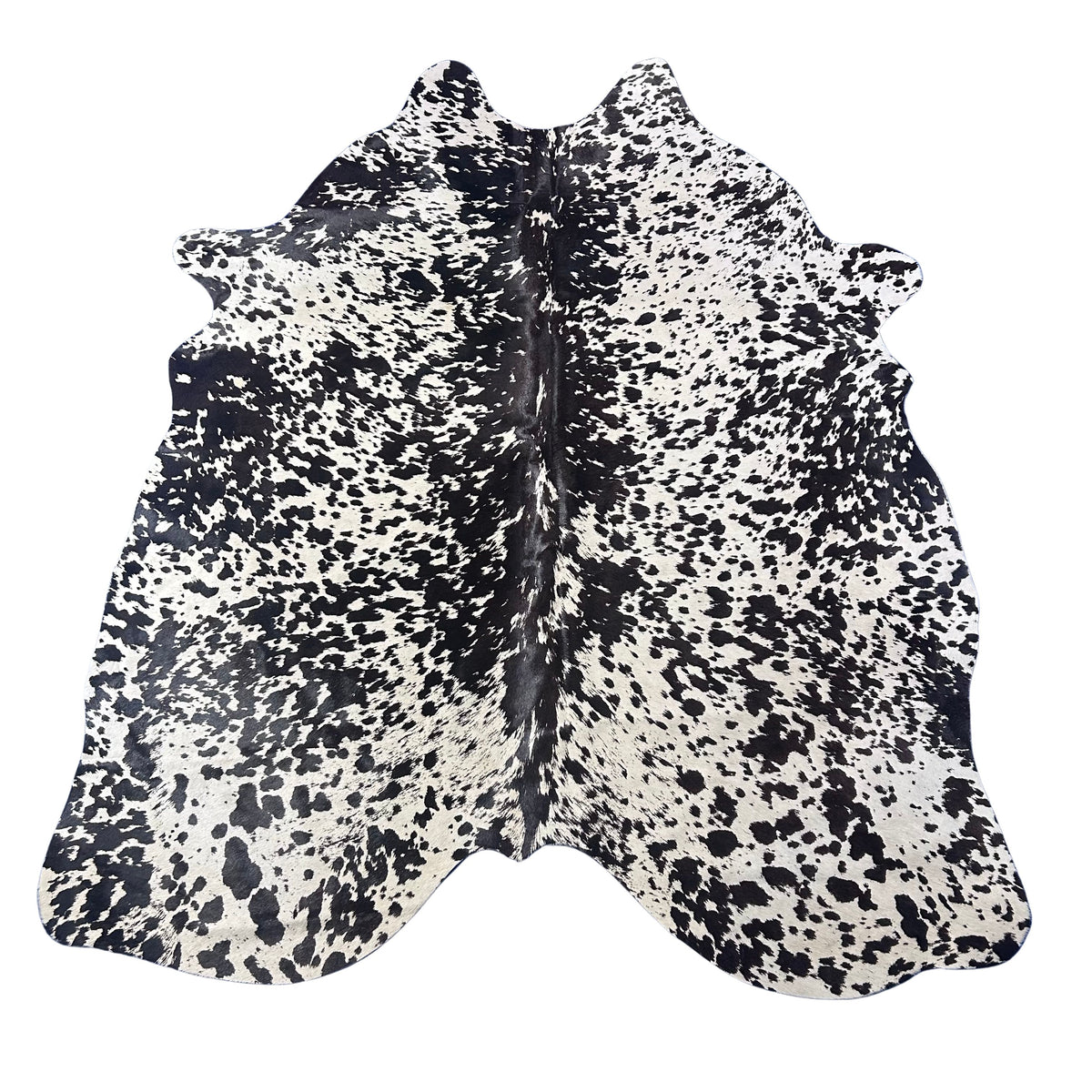 Speckled Black and White Printed Cowhide Rug Size: 7x5.5 feet Z-019