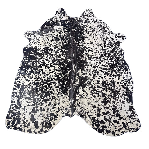 Speckled Black and White Printed Cowhide Rug Size: 7x5.5 feet Z-019