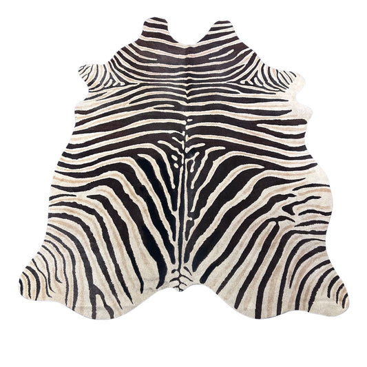 Light Genuine Zebra Cowhide Rug Size: 7x5.5 feet Z-024