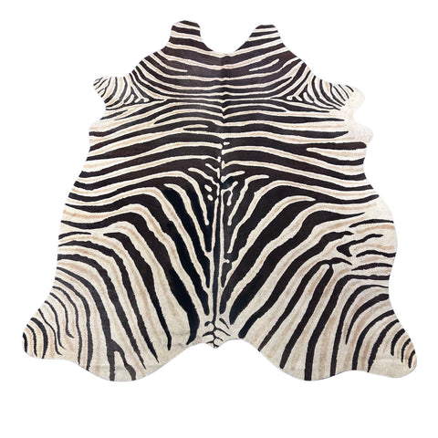 Light Genuine Zebra Cowhide Rug Size: 7x5.5 feet Z-024
