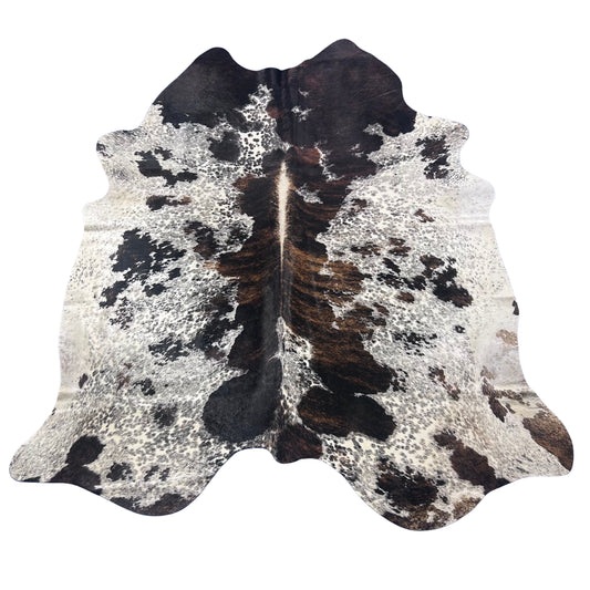 Awesome Brazilian Tricolor Speckled Cowhide Rug Size: 7.5x6.5 feet Z-049