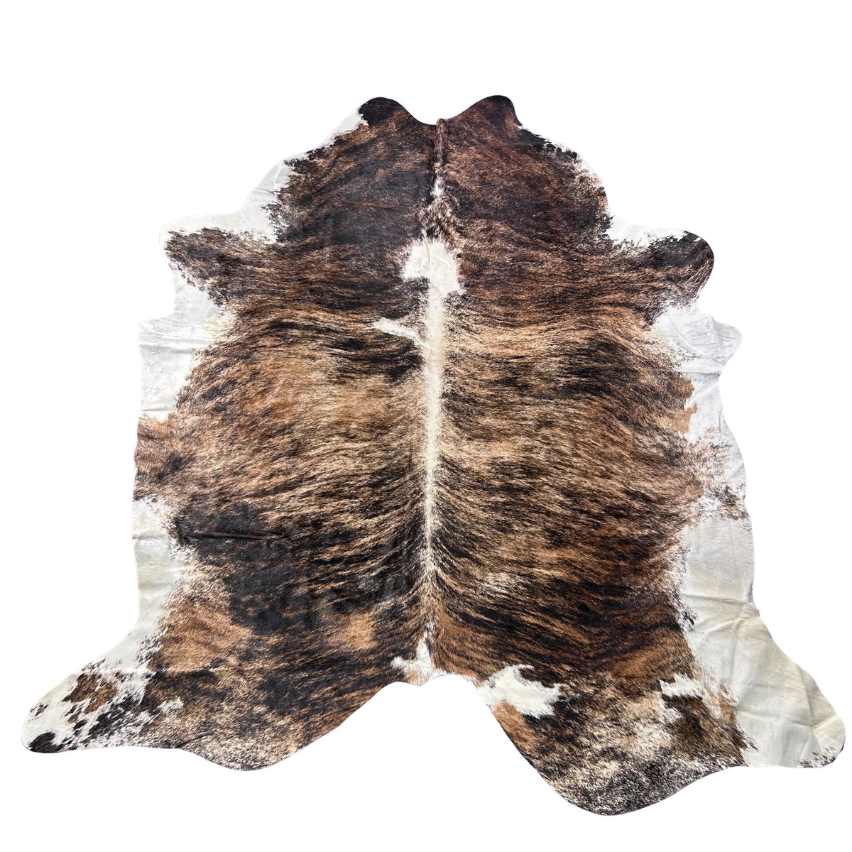 Huge Grey Brindle Cowhide Rug (huge size!) Size: 8x7 feet Z-065