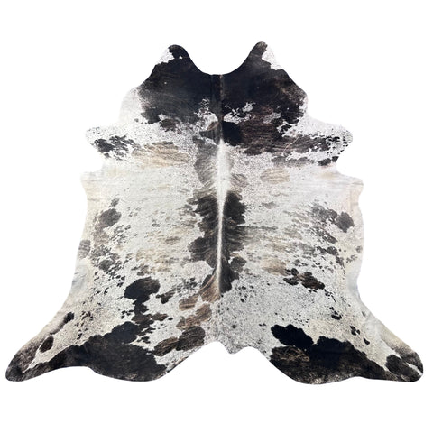 Brazilian Tricolor Cowhide Rug (grey brindle) Size: 8.2x7.5 feet Z-102
