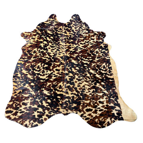 Apalooza Tricolor on Beige Background Cowhide Rug Size: 7.7x6 feet Z-111