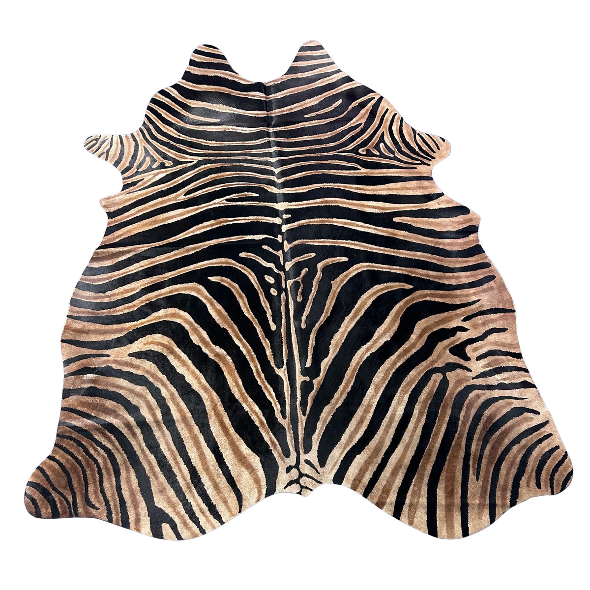 Dark Genuine Zebra Cowhide Rug Size: 7x6 feet Z-117