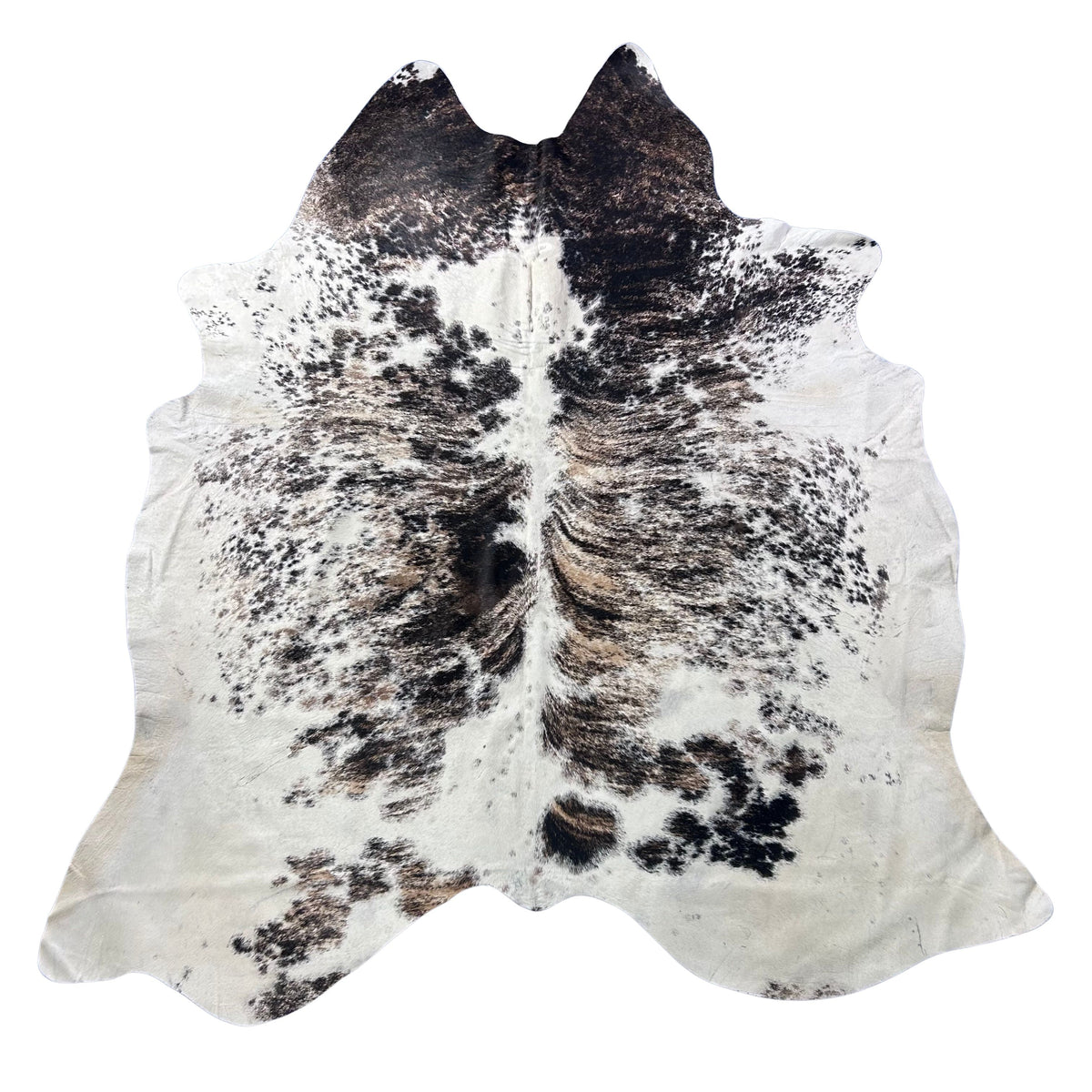 Beautiful Tricolor Brindle Cowhide Rug (beige and black tones) Size: 8x7 feet Z-125