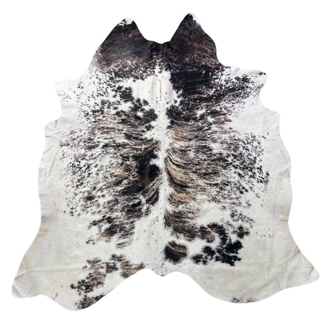 Beautiful Tricolor Brindle Cowhide Rug (beige and black tones) Size: 8x7 feet Z-125