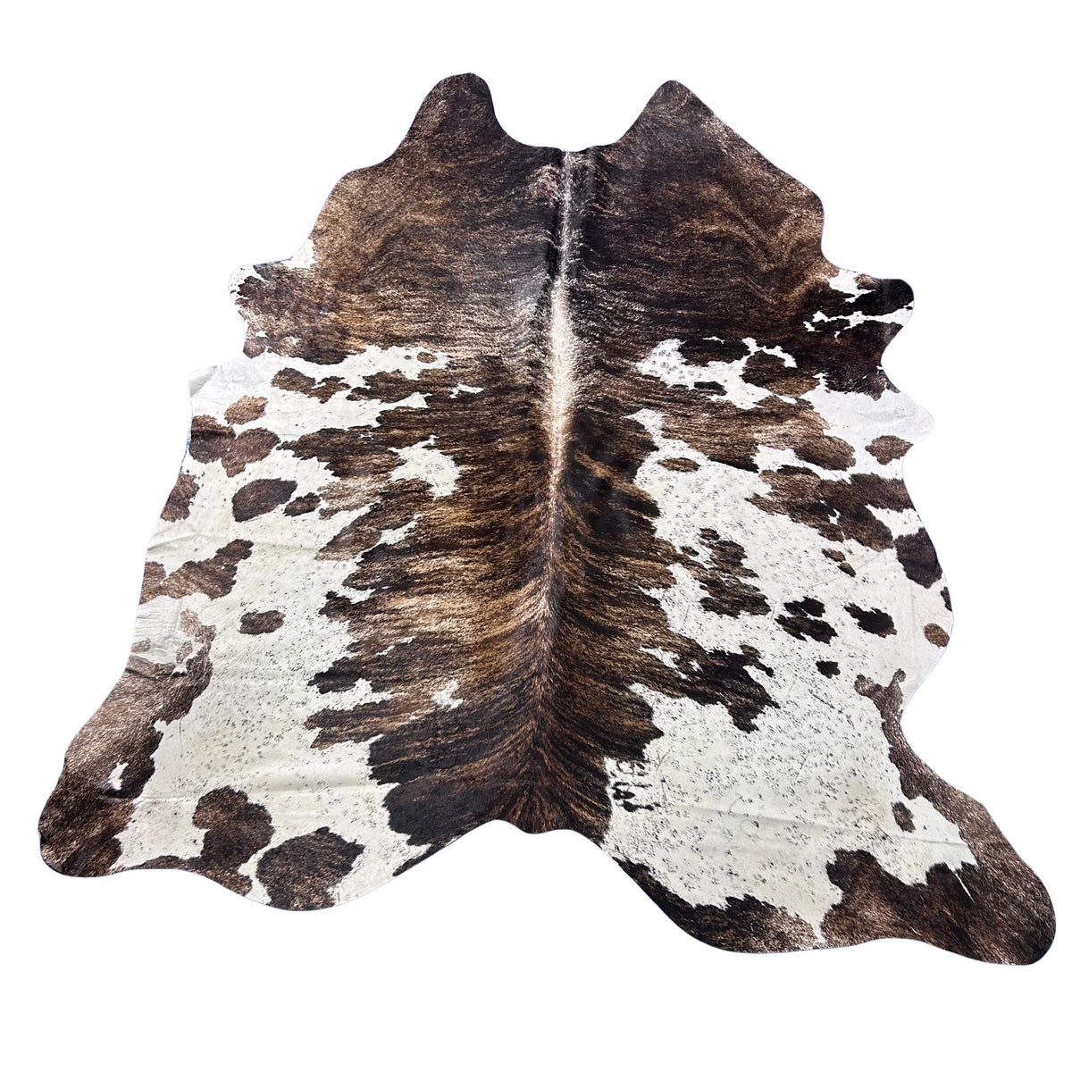 Beautiful Tricolor Cowhide Rug (dark brindle) Size: 8x7 feet Z-127